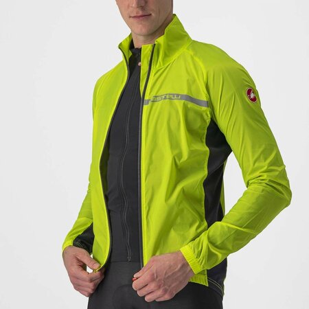 Pánska Bunda Castelli Squadra Stretch Electric lime/Dark gray
