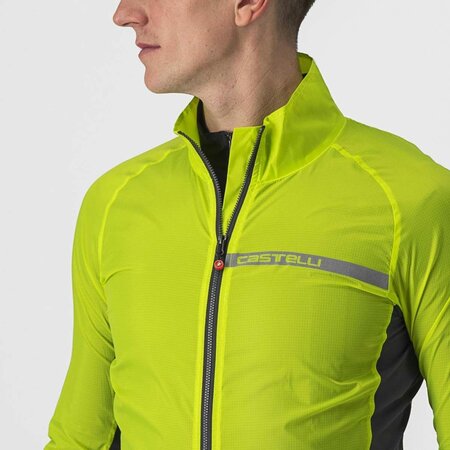 Pánska Bunda Castelli Squadra Stretch Electric lime/Dark gray
