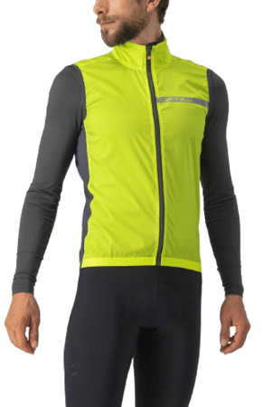 Pánska vesta Castelli Squarda Stretch Vest Light Lime/Dark Gray