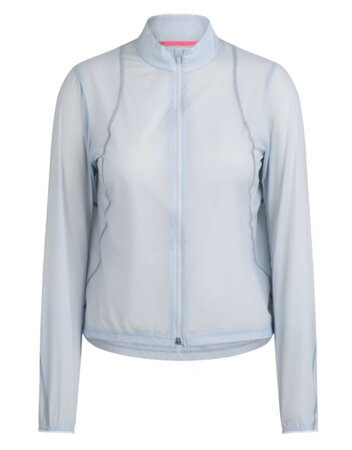 Dámska cyklistická vetruvzdorná bunda Rapha Svetlomodrá/Strieborná