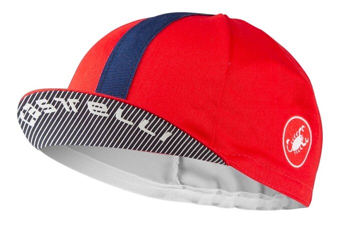 Cyklistická šiltovka Castelli Espresso Red/Blue