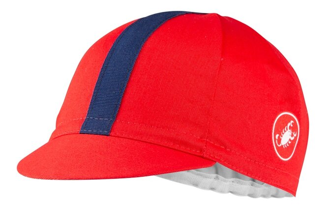 Cyklistická šiltovka Castelli Espresso Red/Blue