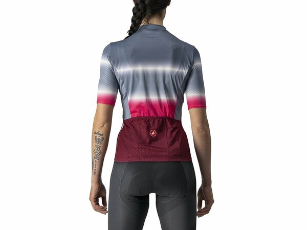 Dámsky dres Castelli Dolce Jersey Steel Blue/Bordeaux