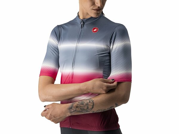 Dámsky dres Castelli Dolce Jersey Steel Blue/Bordeaux