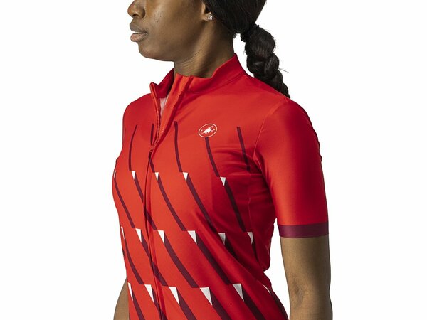 Dámsky dres Castelli Pendio Jersey Red/Bordeaux