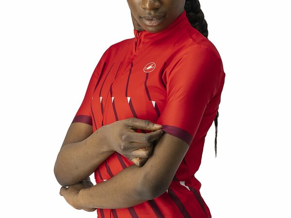 Dámsky dres Castelli Pendio Jersey Red/Bordeaux