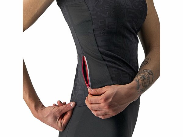 Dámsky dres Castelli Promessa Jacquard Bavette Light Black