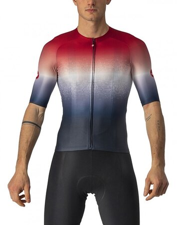 Cyklistický dres Castelli Aero Race 6.0 SS Jersey Savile Blue/Pro Red