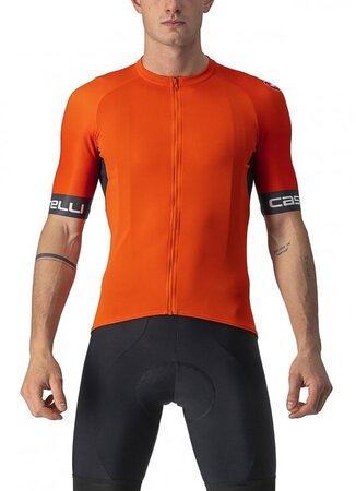 Cyklistický dres Castelli Entrata VI Jersey Fiery Red/Dark Grey Ivory