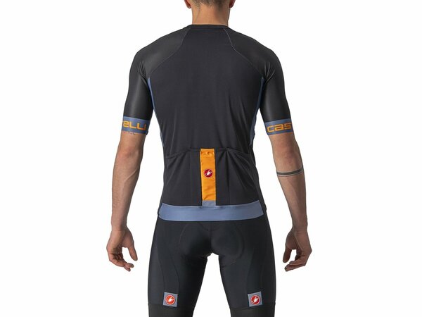 Cyklistický dres Castelli Entrata VI Jersey Light Black/Light Steel Blue