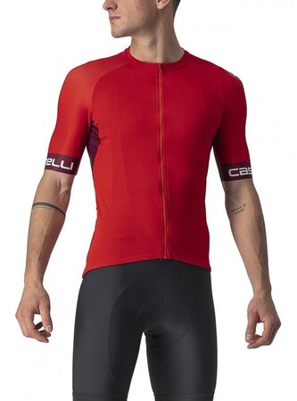 Cyklistický dres Castelli Entrata VI Jersey Red/Bordeaux Ivory