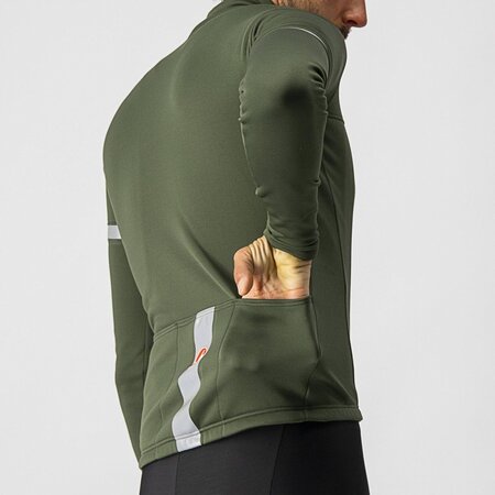Pánsky dres Castelli Fondo 2 FZ Military Green/Silver Reflex