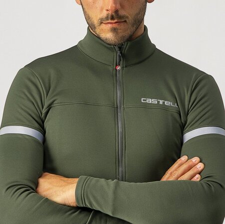 Pánsky dres Castelli Fondo 2 FZ Military Green/Silver Reflex