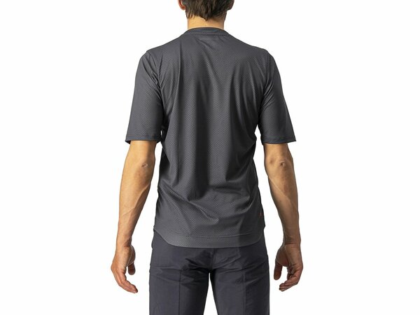 Cyklistický dres Castelli Trail Tech Tee Dark Gray/Black Electric Lime