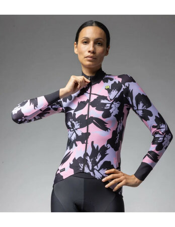 Cyklistický dres ALÉ FLOWER PR-E LS Lady Jersey Flower