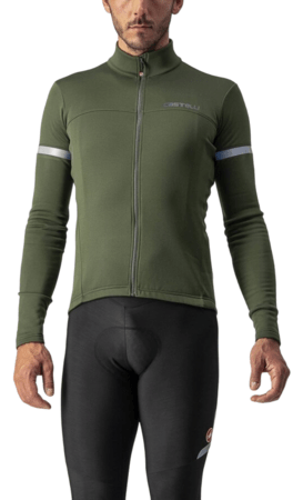 Pánsky dres Castelli Fondo 2 FZ Military Green/Silver Reflex