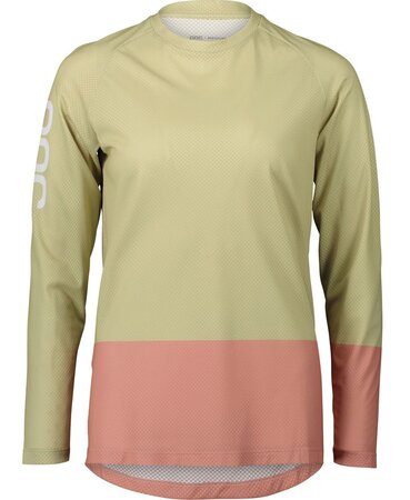 Cyklistický dres POC W's MTB Pure LS Jersey Prehnite Green/Rock Salt