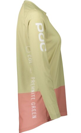 Cyklistický dres POC W's MTB Pure LS Jersey Prehnite Green/Rock Salt