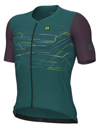 Cyklistický dres ALÉ PR-E Megabyte Peacock Blue