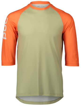Pánsky Dres POC MTB Pure 3/4 Jersey Prehnite Green/Zink Orange
