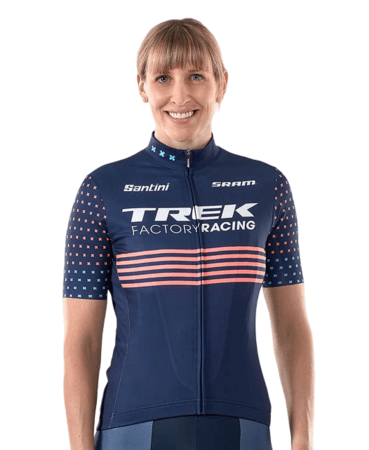 Dámsky dres Santini CX Trek Factory Racing Dark Blue/Radioactive Coral