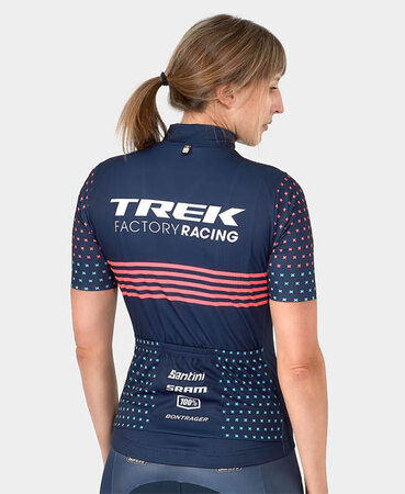 Dámsky dres Santini CX Trek Factory Racing Dark Blue/Radioactive Coral