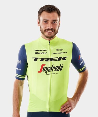 Pánsky dres Santini Trek-Sagafredo Radioactive yellow/Dark Blue