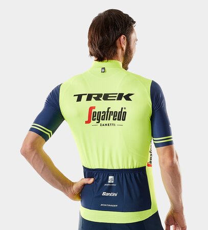 Pánsky dres Santini Trek-Sagafredo Radioactive yellow/Dark Blue