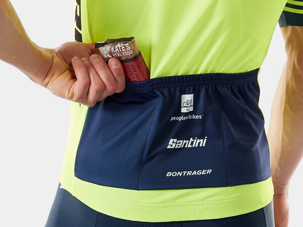 Pánsky dres Santini Trek-Sagafredo Radioactive yellow/Dark Blue