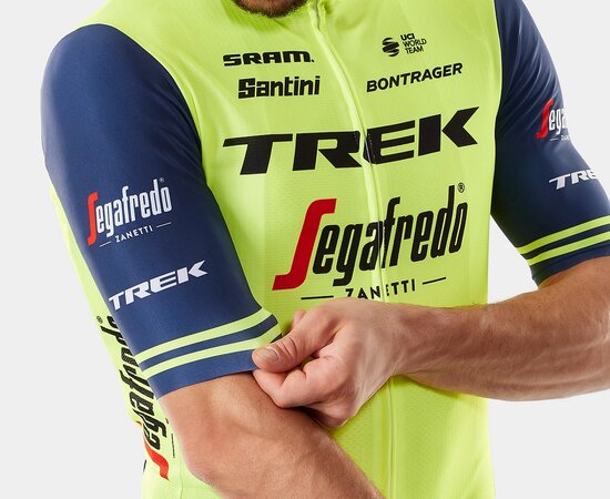Pánsky dres Santini Trek-Sagafredo Radioactive yellow/Dark Blue