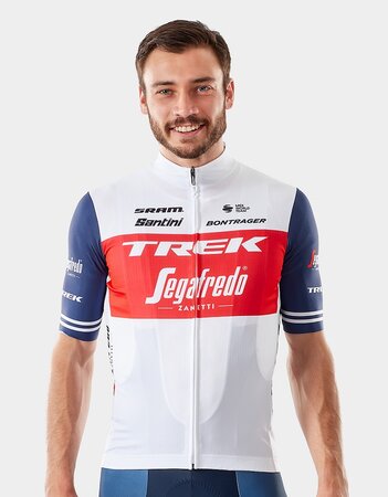Pánsky dres Santini Trek-Sagafredo White/Dark blue