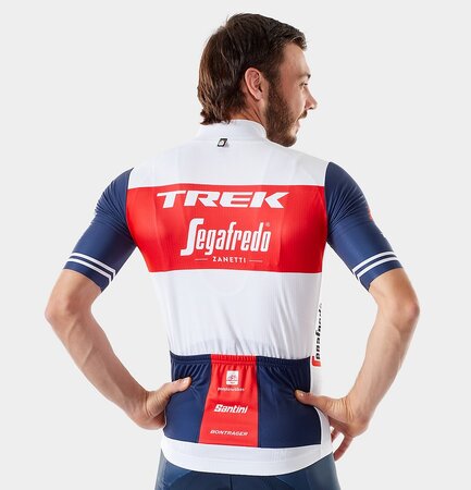 Pánsky dres Santini Trek-Sagafredo White/Dark blue