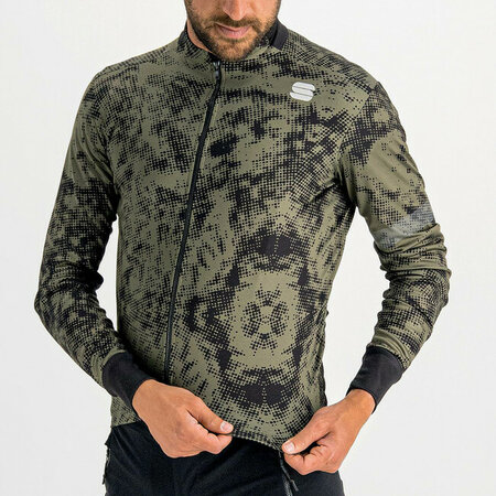 Pánsky dres Sportful Escape Supergiara Thermal Kaki/Čierna