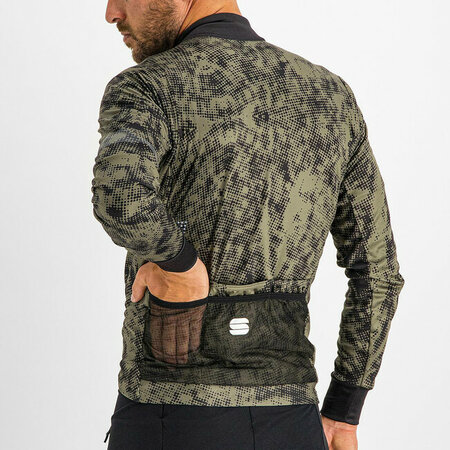 Pánsky dres Sportful Escape Supergiara Thermal Kaki/Čierna