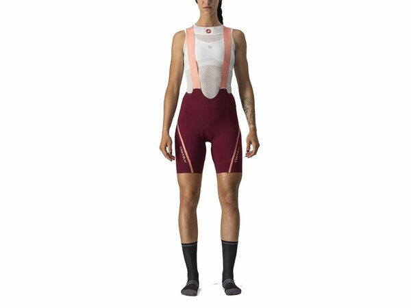Cyklistické nohavice Castelli Velocissima 3 Bibshort Bordeaux/Blush
