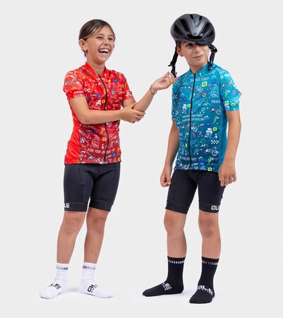 Detské cyklistické kraťasy ALÉ Bimbo/Kid Kid Black/White Detské cyklistické kraťasy ALÉ Bimbo/Kid Kid Black/White