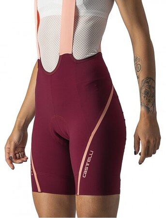 Cyklistické nohavice Castelli Velocissima 3 Bibshort Bordeaux/Blush
