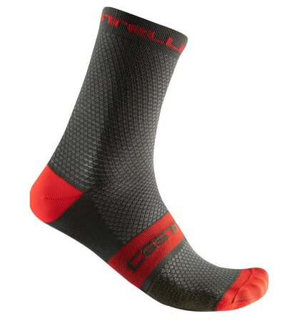 Ponožky Castelli Superleggera T 12 Sock Military Green/Fiery Red