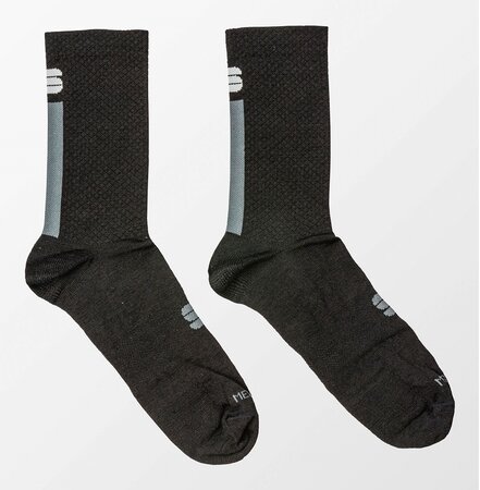 Dámske ponožky Sportful Wool 16 Sock Čierna/Antracitová