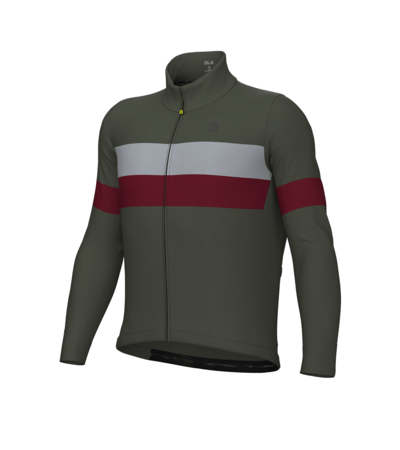 Cyklistický dres ALÉ Off Road - Gravel Wool Line Bordeaux