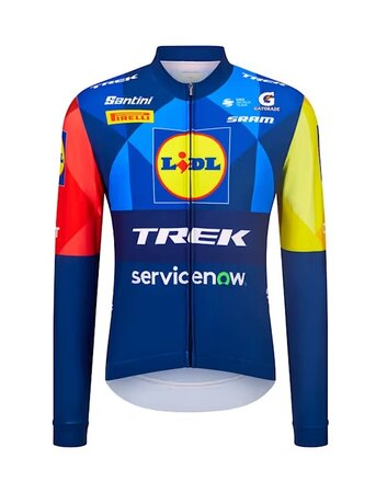 Cyklistický dres Replika Santini Lidl-Trek LS Tmavomodrá/Žltá