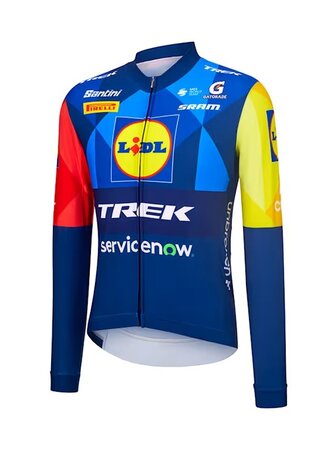 Cyklistický dres Replika Santini Lidl-Trek LS Tmavomodrá/Žltá