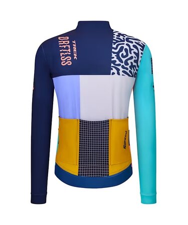 Cyklistický dres Santini Trek Driftless LS Tmavomodrá/Svetlomodrá