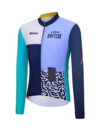 Cyklistický dres Santini Trek Driftless LS Tmavomodrá/Svetlomodrá