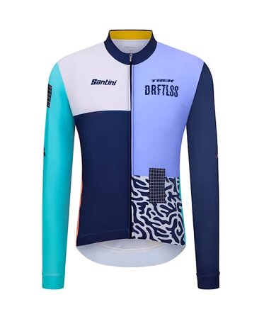 Cyklistický dres Santini Trek Driftless LS Tmavomodrá/Svetlomodrá