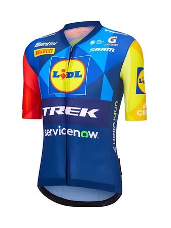 Cyklistický dres Santini Lidl-Trek RSL Team Tmavomodrá/Žltá