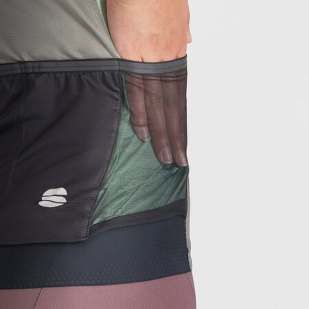 Cyklistický dres Sportful Supergiara Logo Gun Metal/Pink