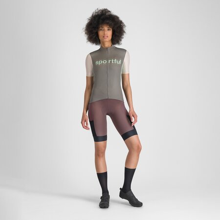 Cyklistický dres Sportful Supergiara Logo Gun Metal/Pink