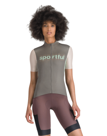 Cyklistický dres Sportful Supergiara Logo Gun Metal/Pink