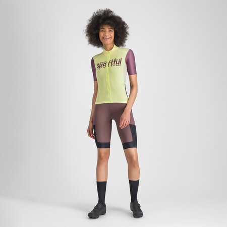 Cyklistický dres Sportful Supergiara Logo Shadow Lime/Bordeaux